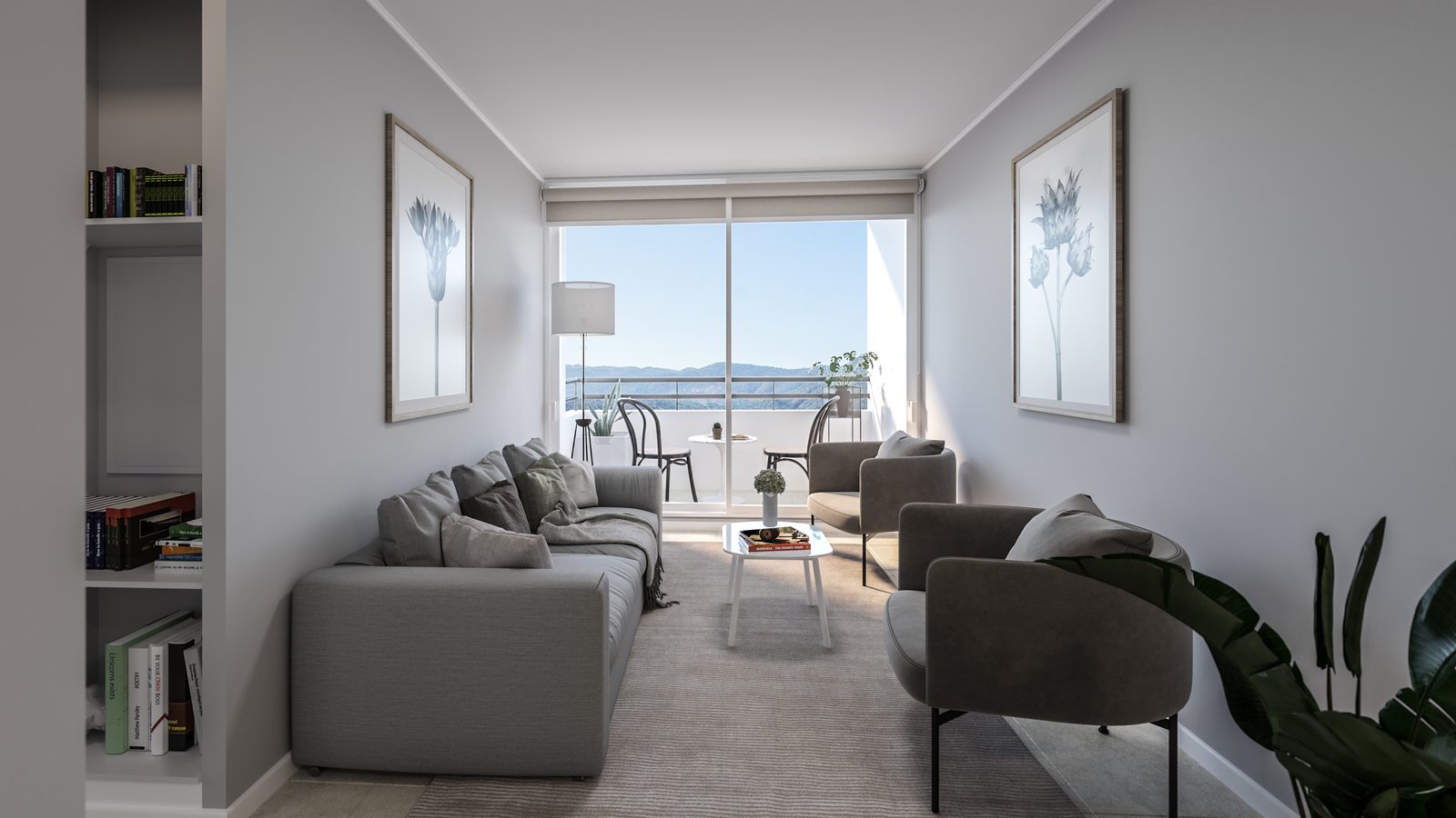 Espacio integrado de living comedor con piso flotante SPC